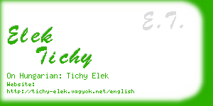 elek tichy business card